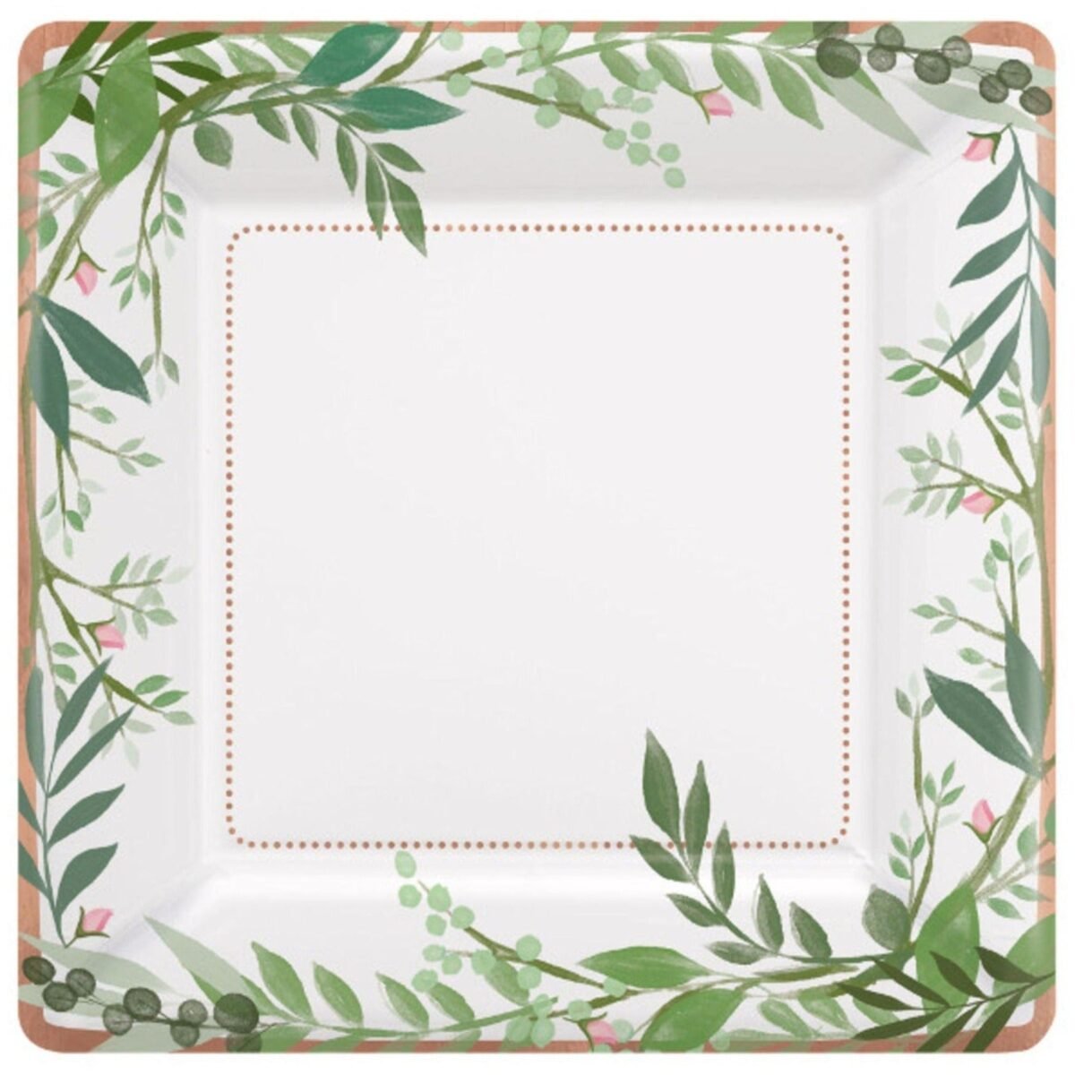 10" Rose Gold Foil Floral Plates