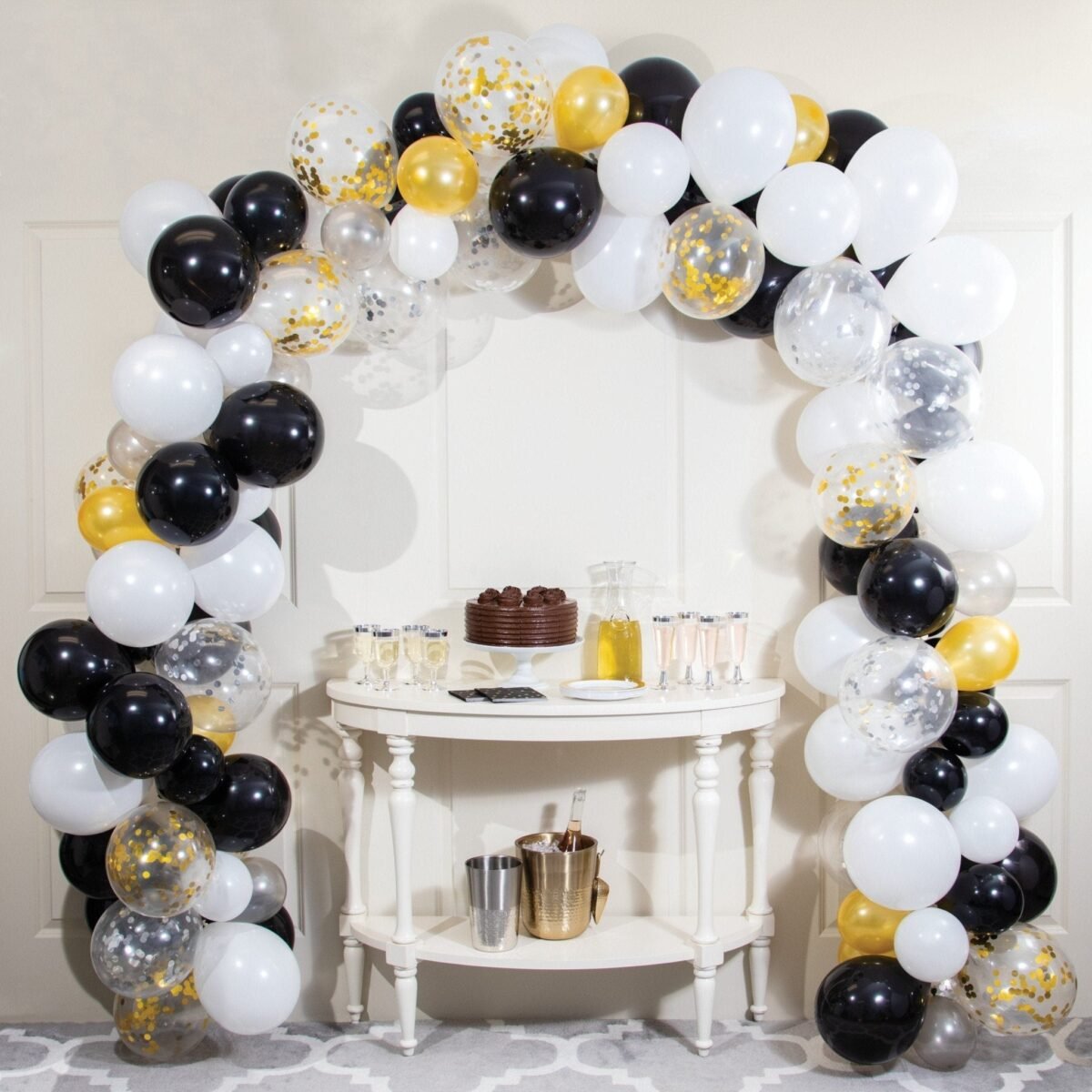 16' Black and Gold Balloon Arch