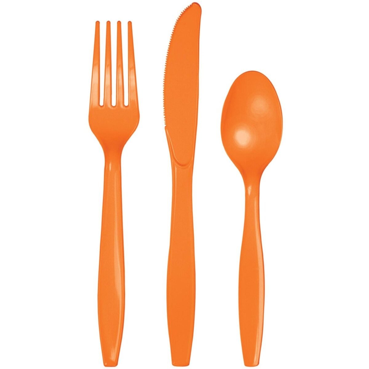 24-Set Plain Orange Cutlery