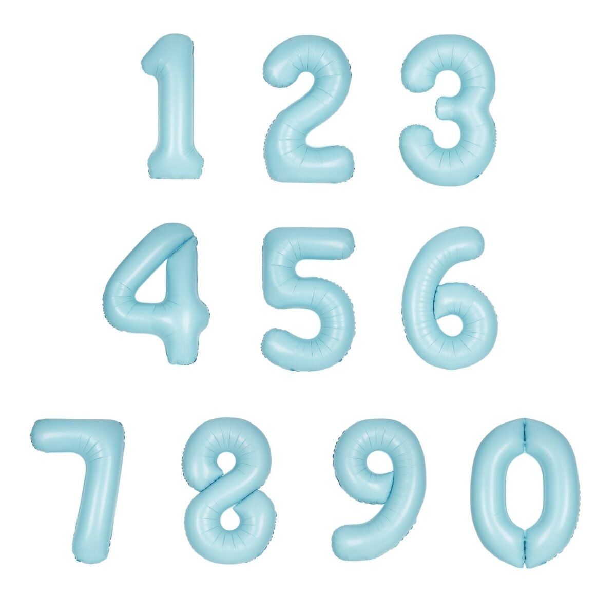 34" Pastel Blue Number Balloons