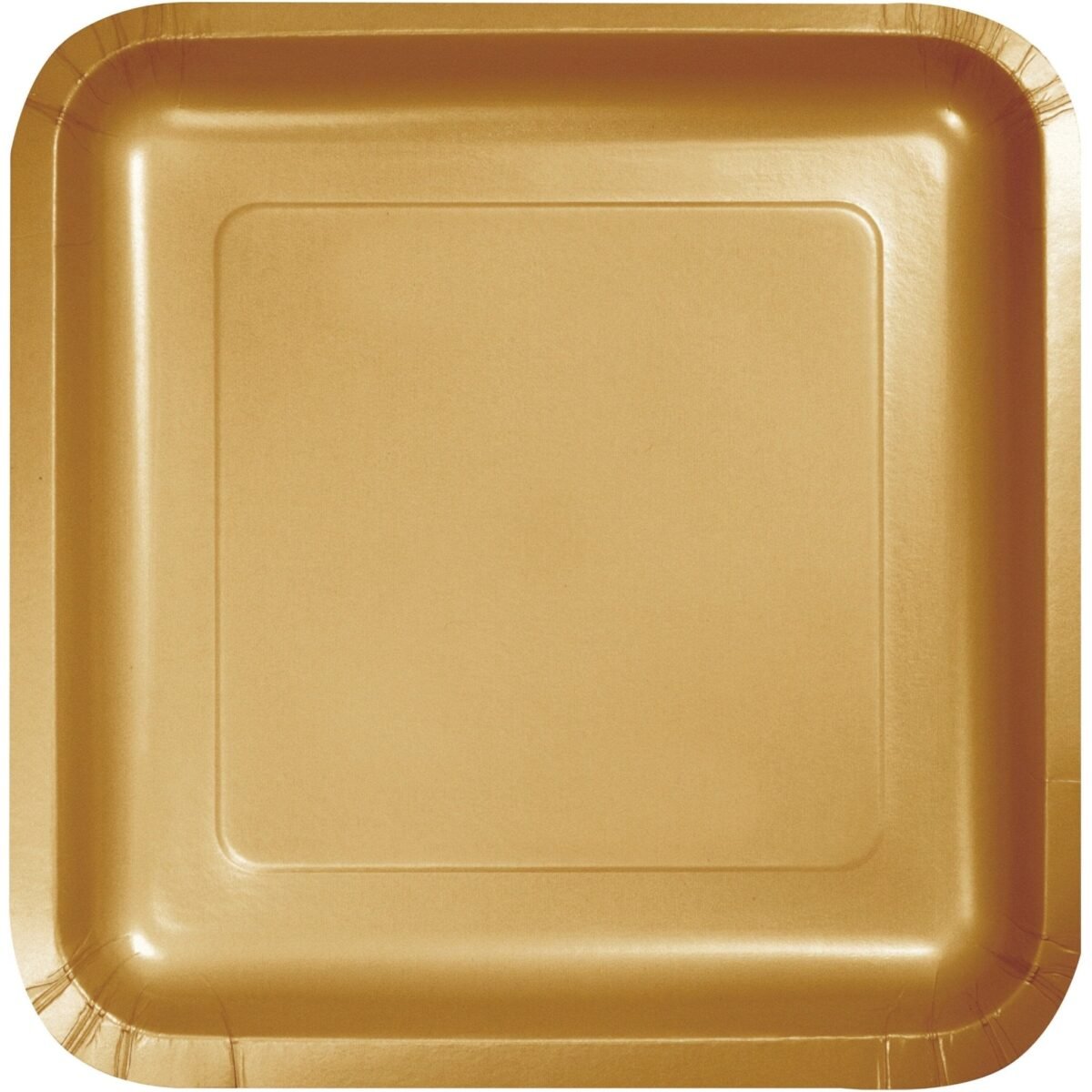 7" Gold Square Paper Plates 18ct