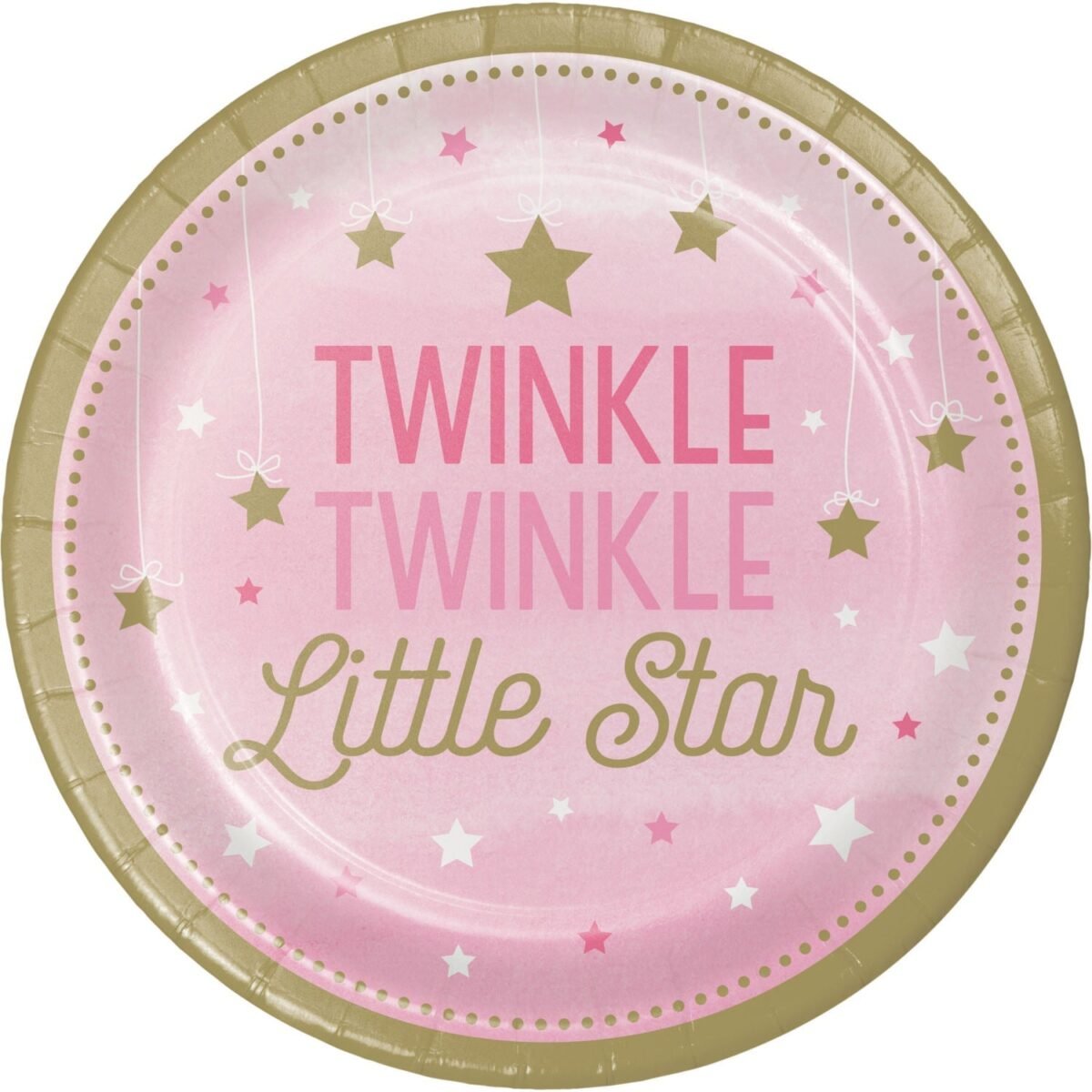 7" Pink Twinkle Star Plates