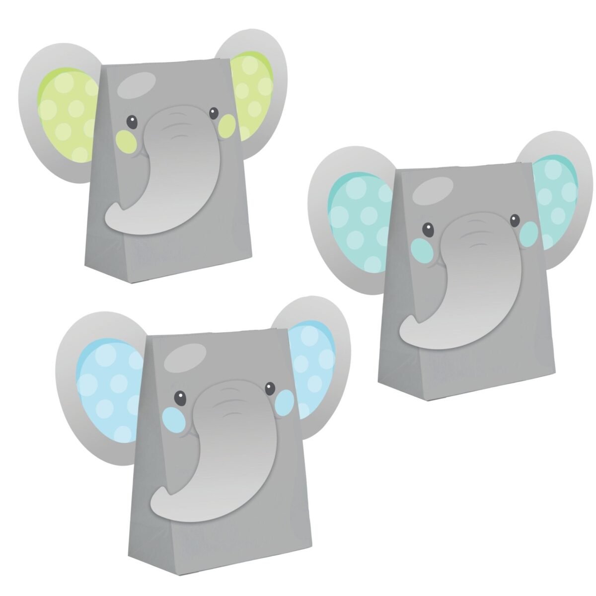 8 Elephant Shaped Favor Bags