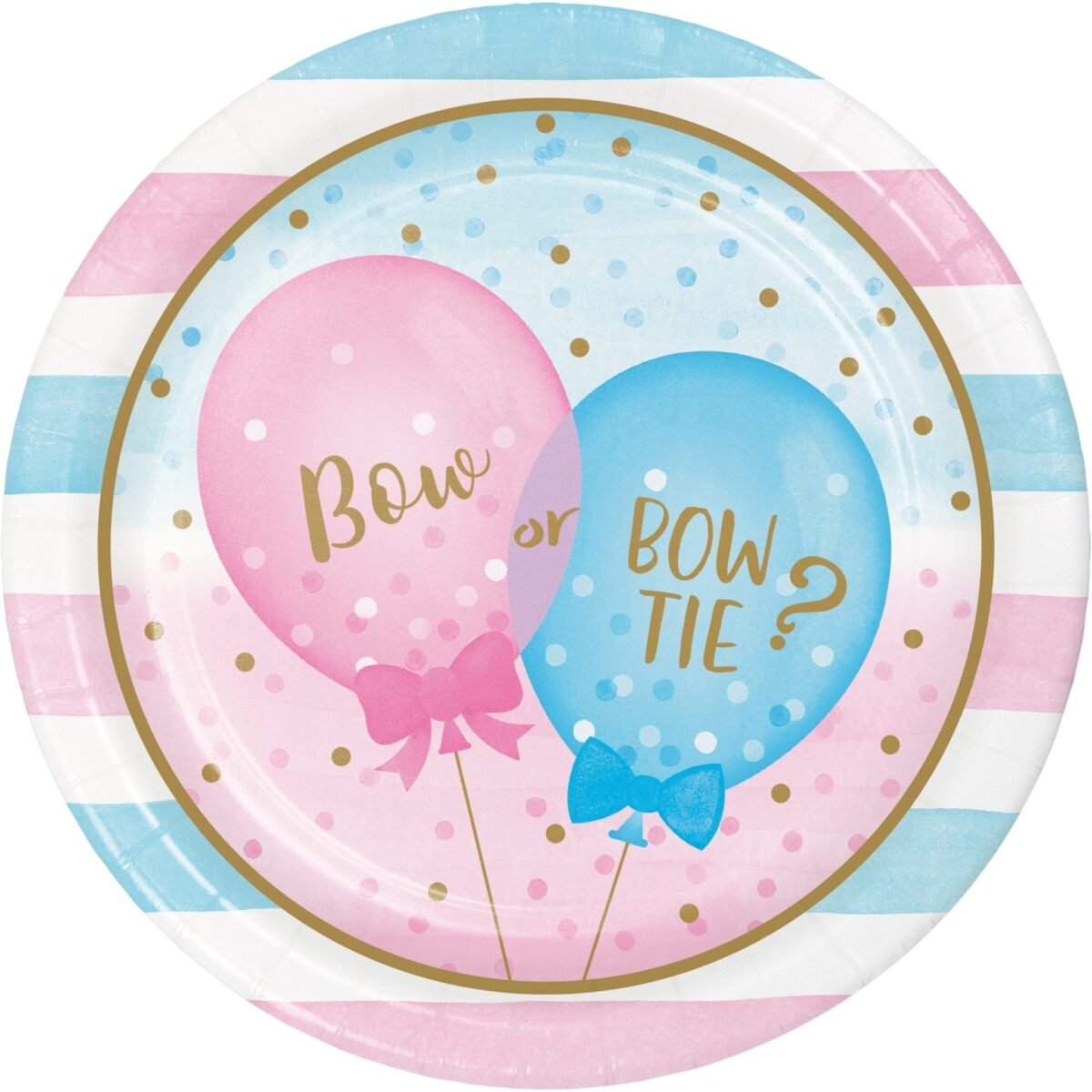 9" Bow or Bowtie Gender Reveal Plates
