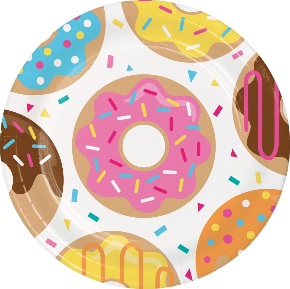 9" Donut Party Paper Plates 8ct
