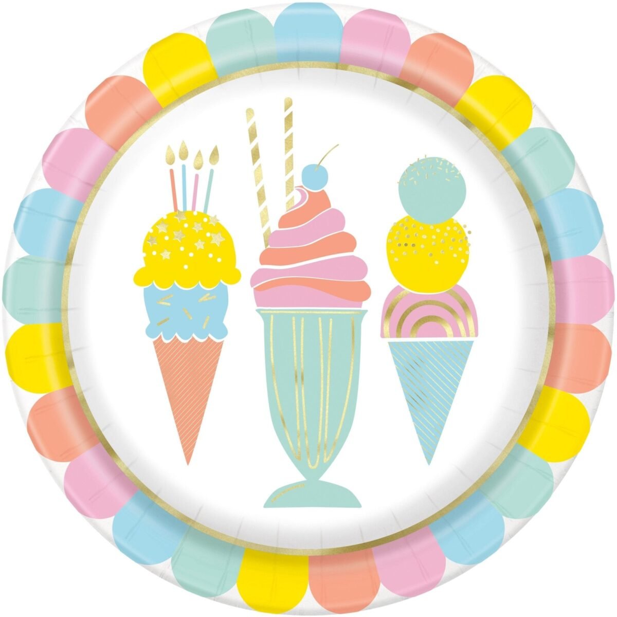 9" Ice Cream Birthday Plates