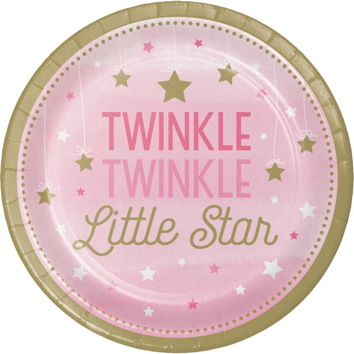 9" Pink Star "Twinkle Twinkle Little Star" Plates