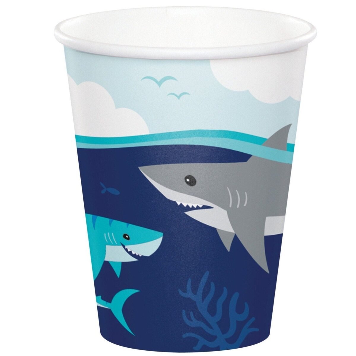 9oz Shark Birthday Party Cups
