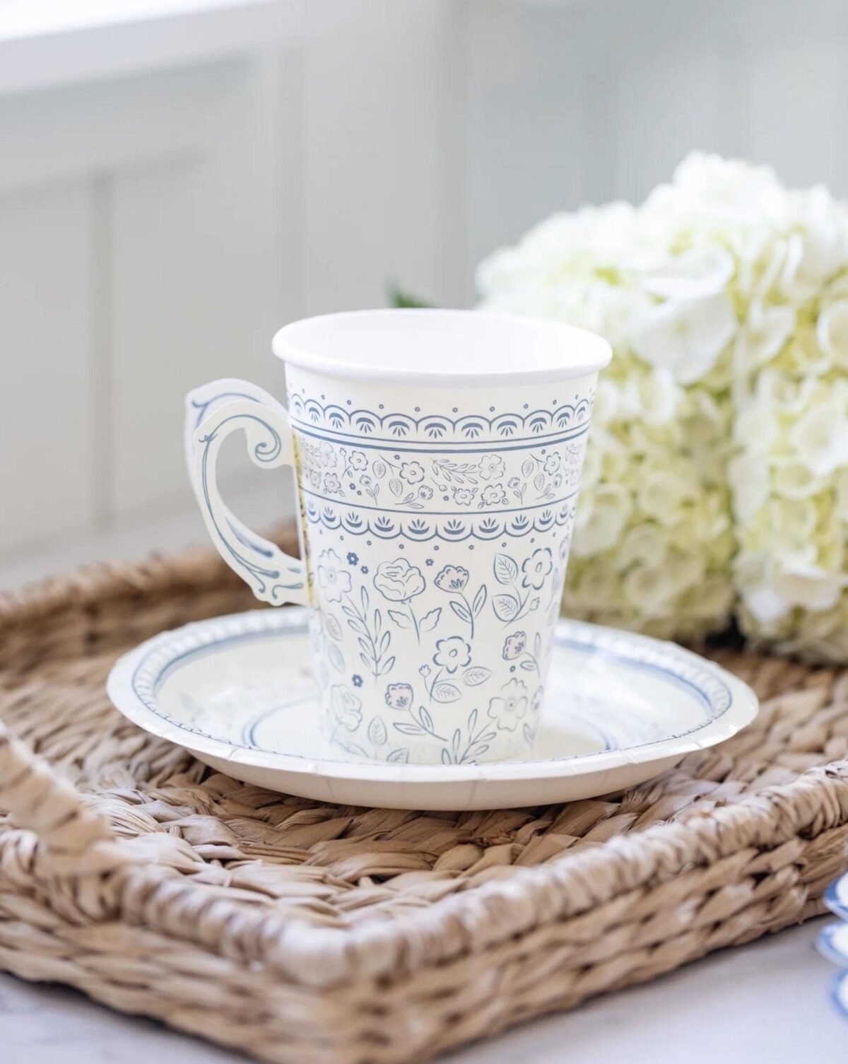 Blue Floral Party Cups 8ct
