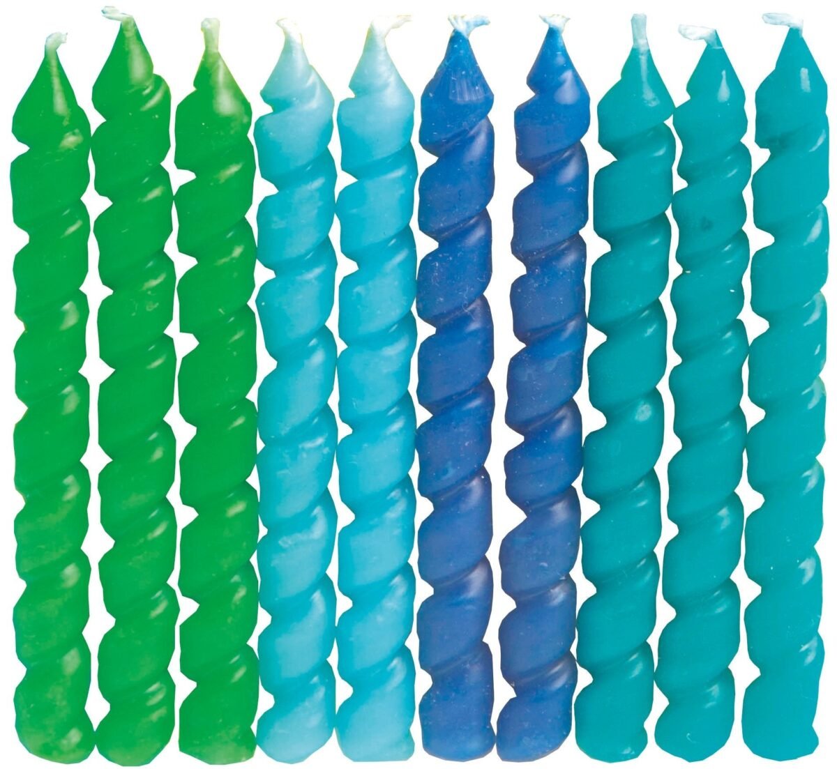 Blue & Green Spiral Party Candles