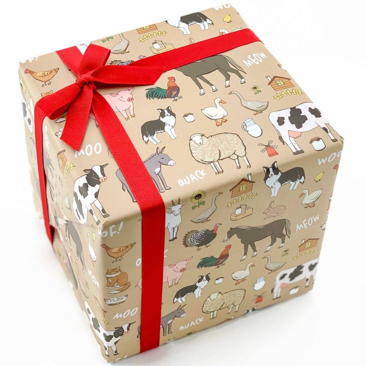 Farm Animals Gift Wrap