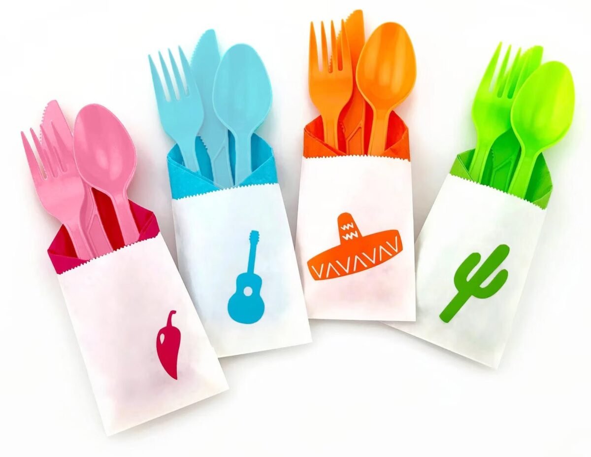 Fiesta Party Colorful Cutlery Bag Set
