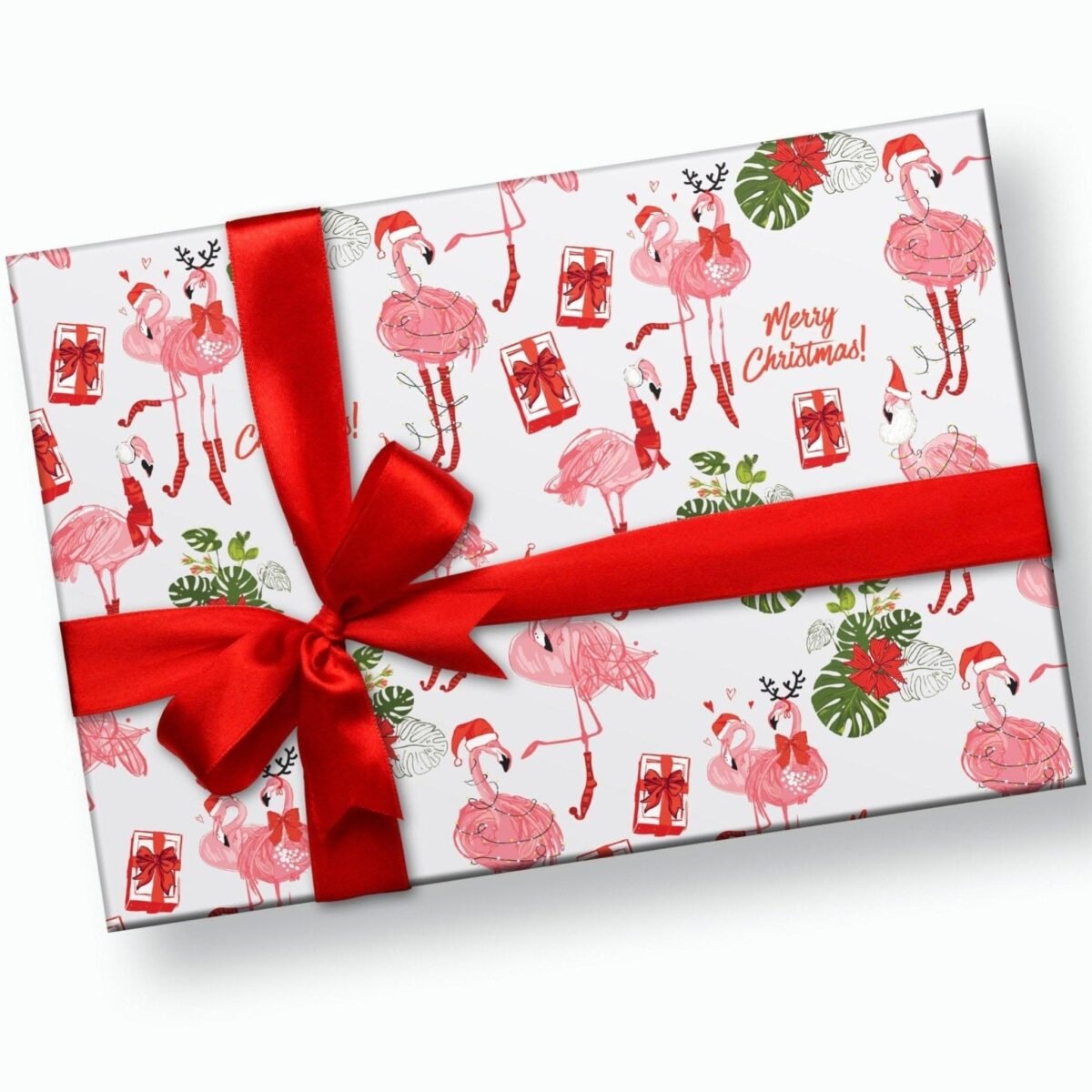 Flamingo Christmas Gift Wrapping Paper