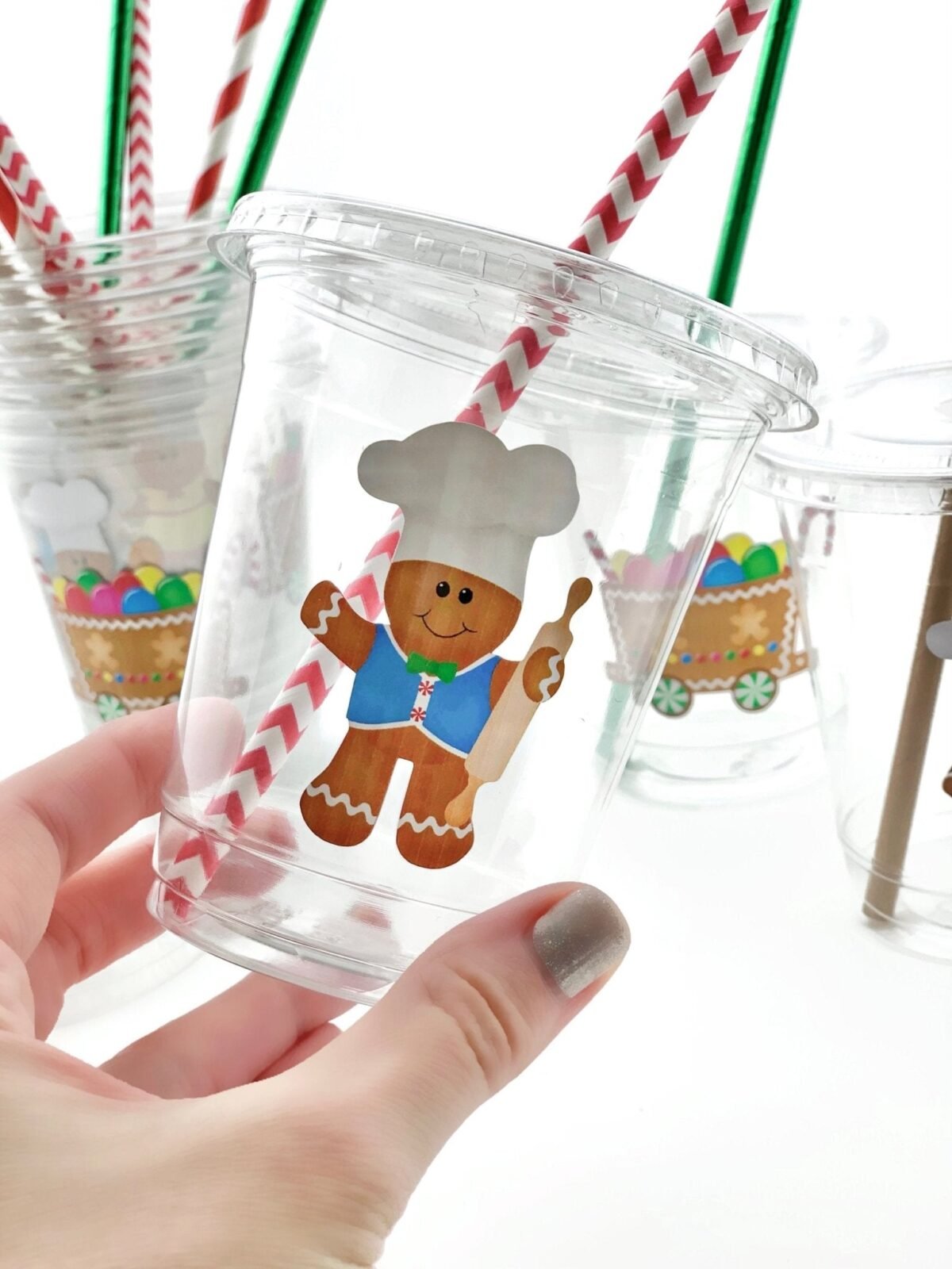 Gingerbread Party Clear Cup Set