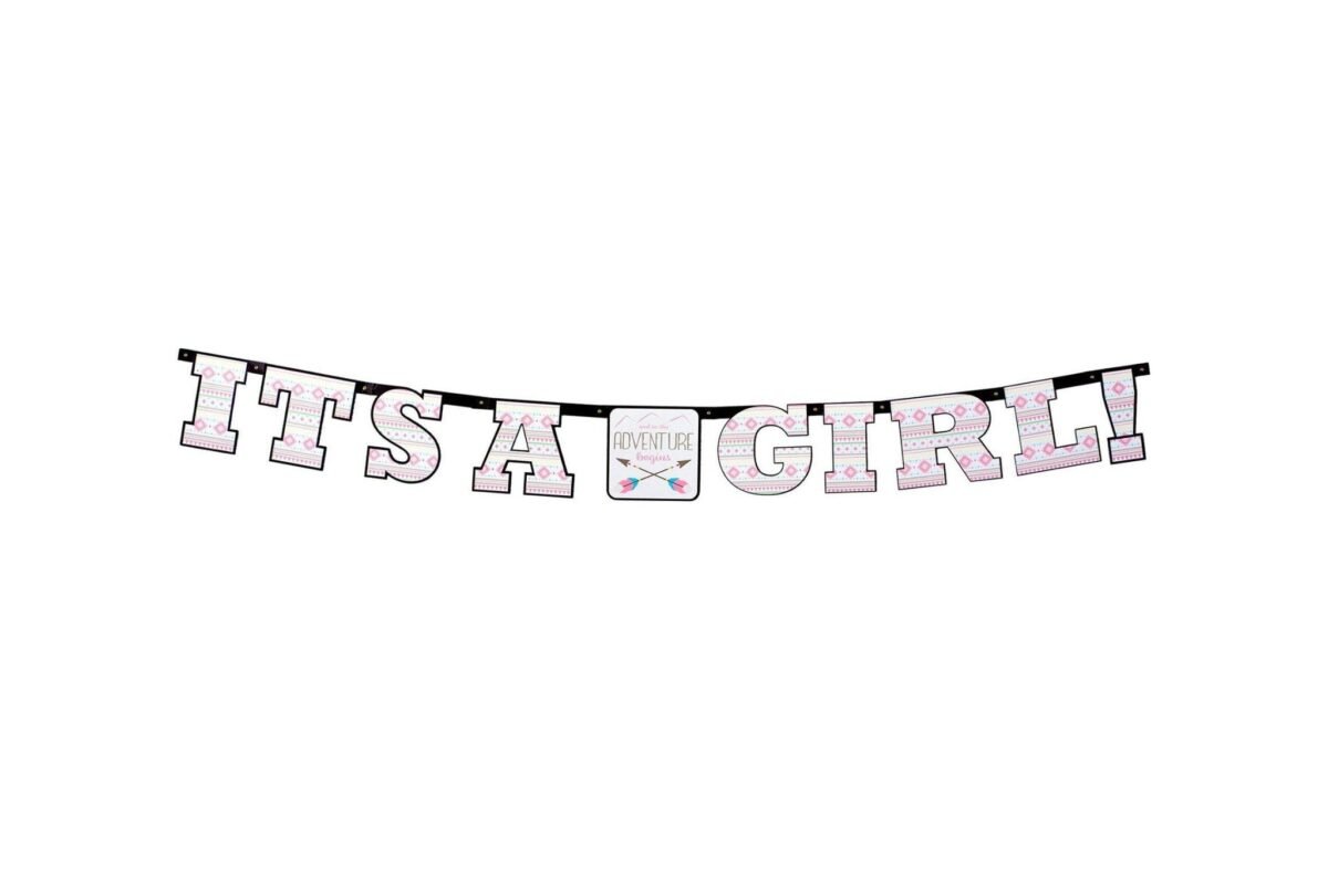 "It's a Girl Adventure Begins" Baby Banner