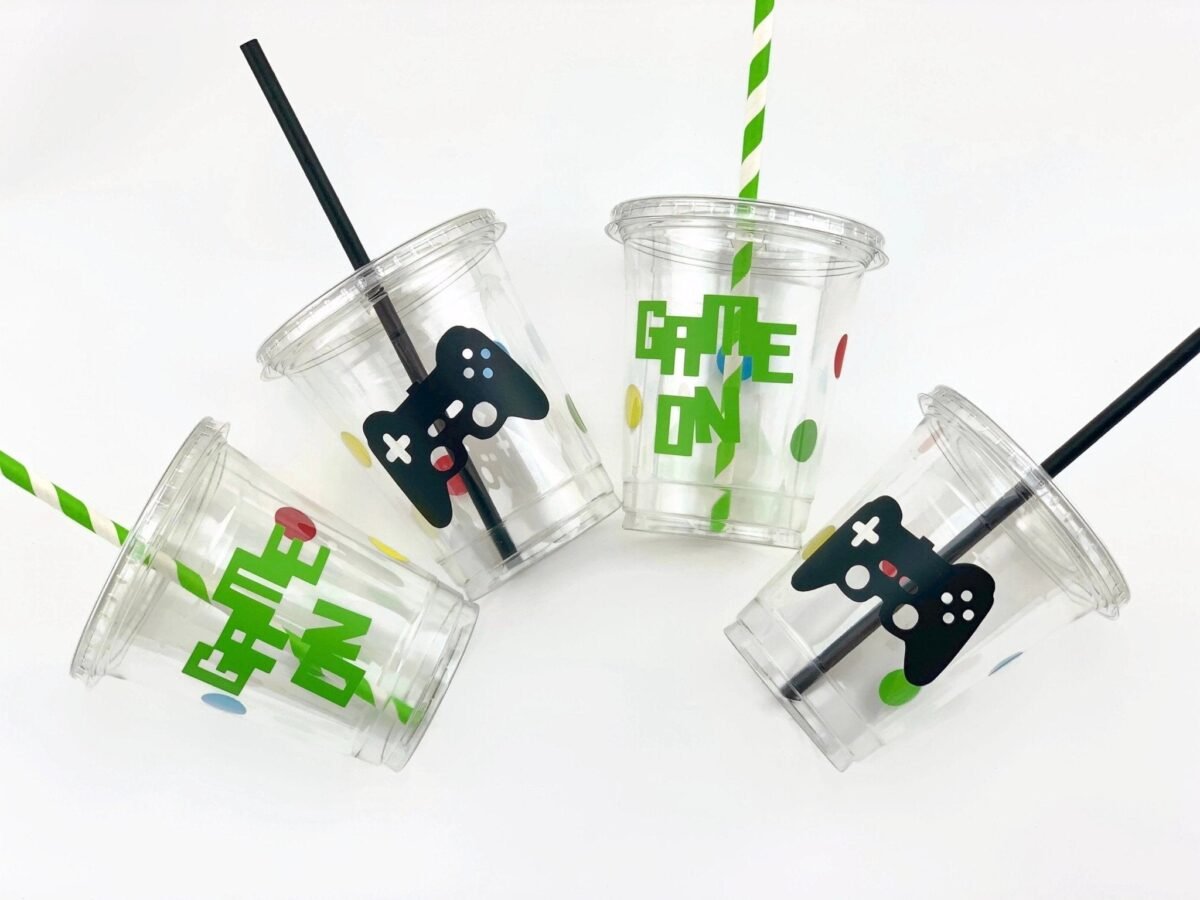 Lidded Video Game Party Cups