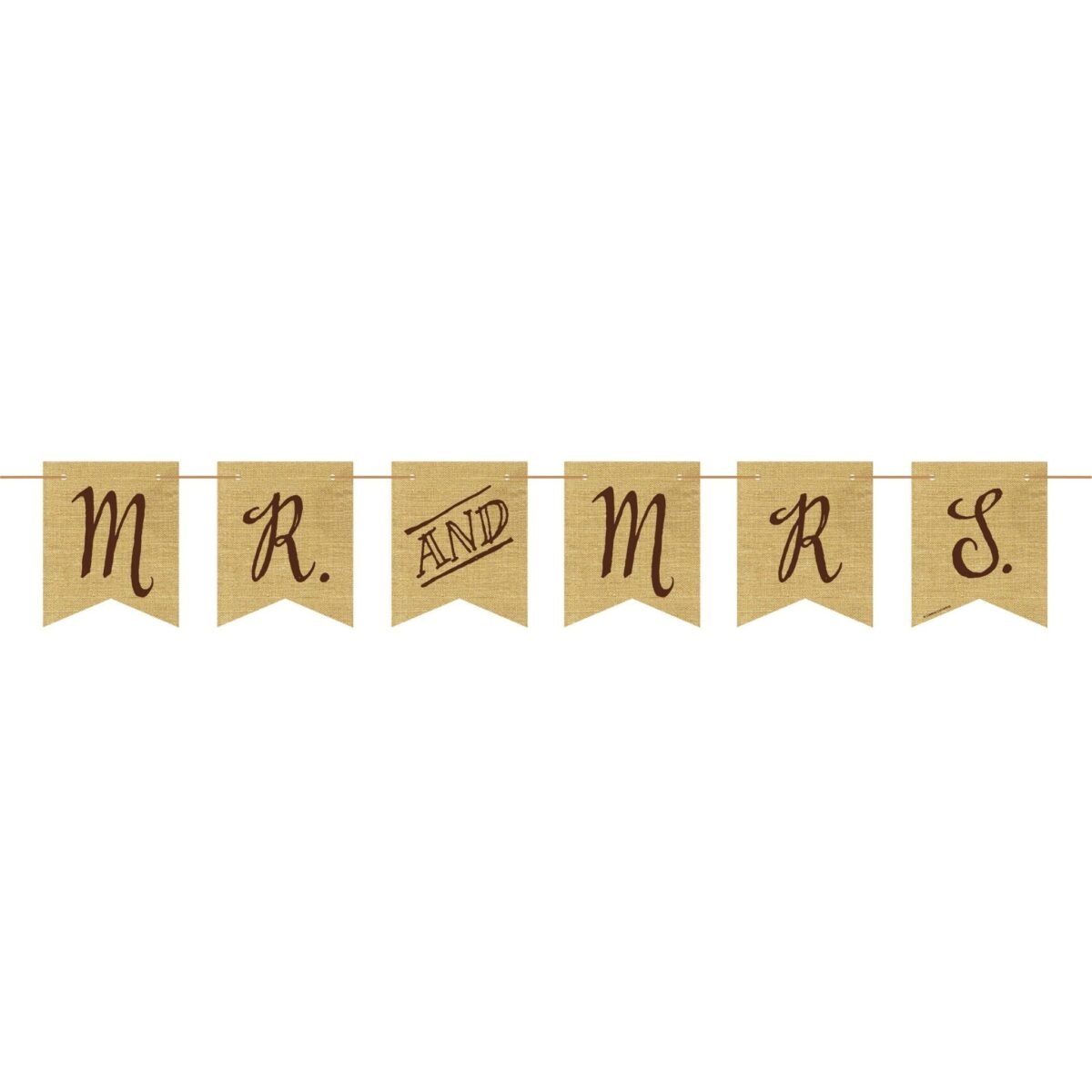 "Mr and Mrs" Rustic Burlap Banner