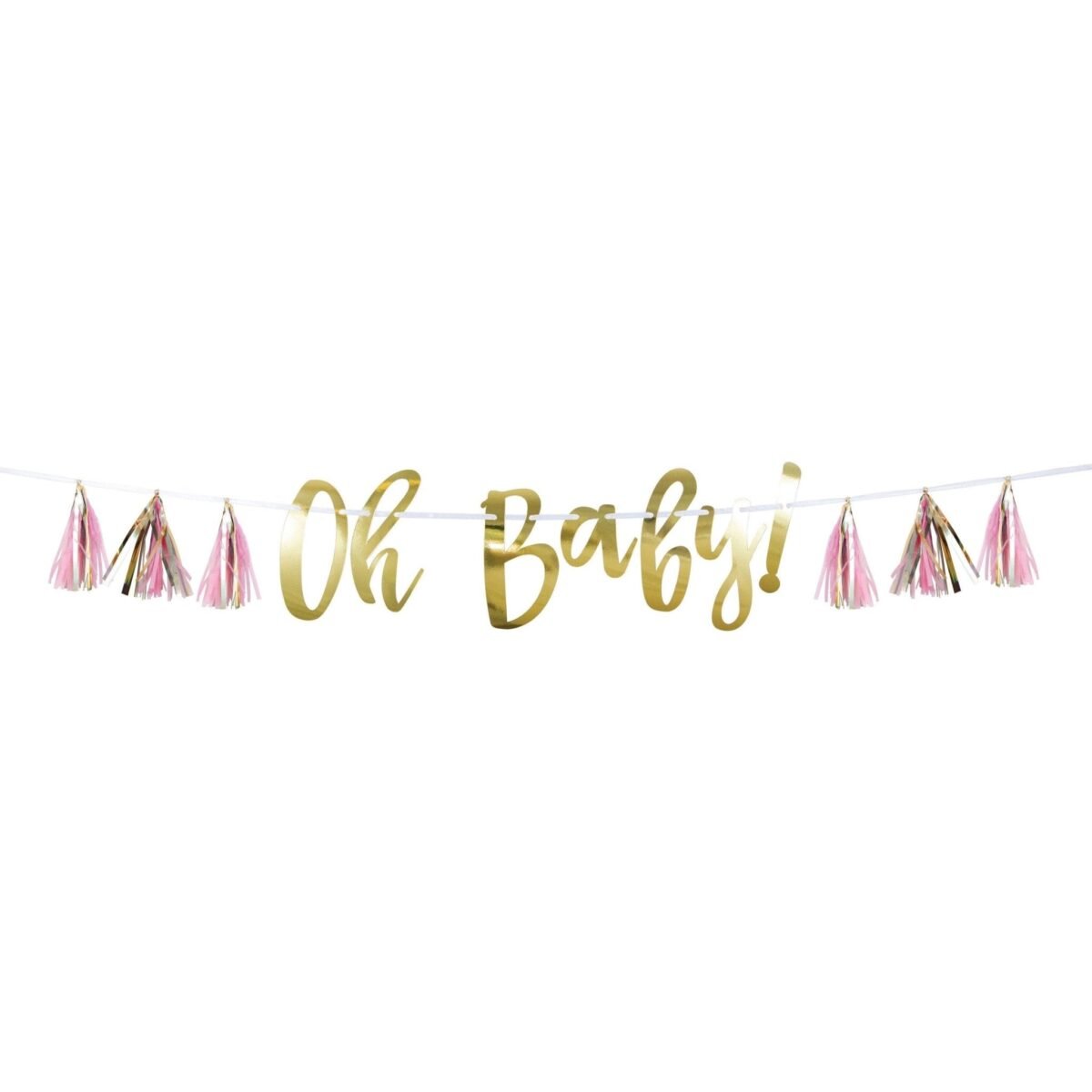"Oh Baby!" Pink Tassel Banner