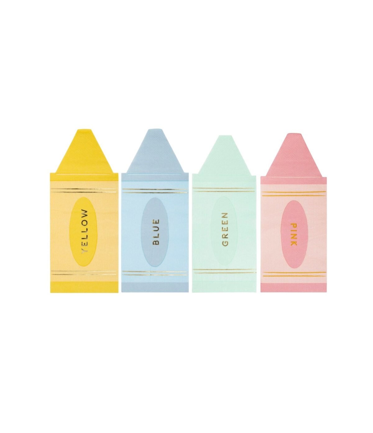 Pastel Crayon Shaped Paper Napkins
