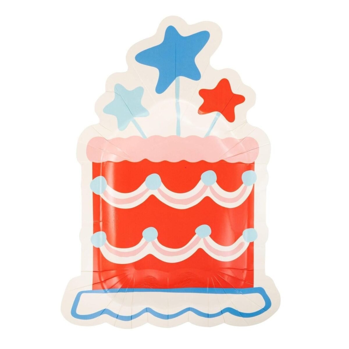 Patriotic Cake Shaped Plates 8ct