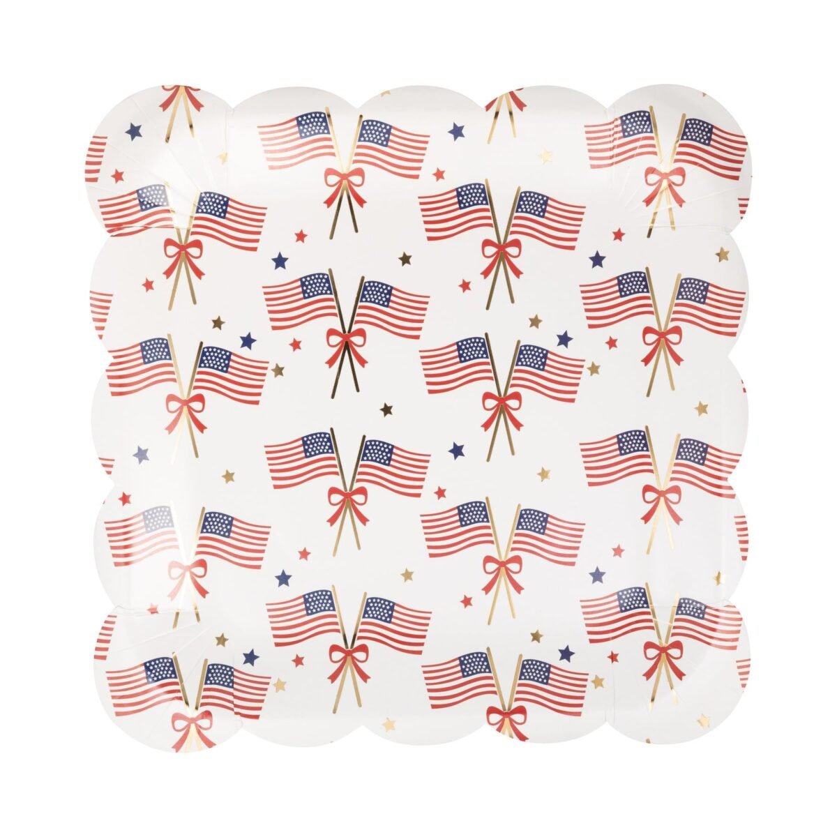 Patriotic Flags & Bows Plates 8ct