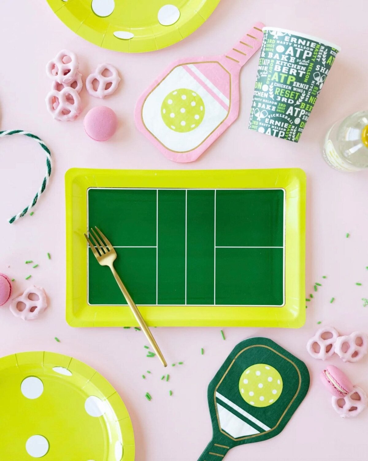 Pickleball Court Paper Plates 8ct