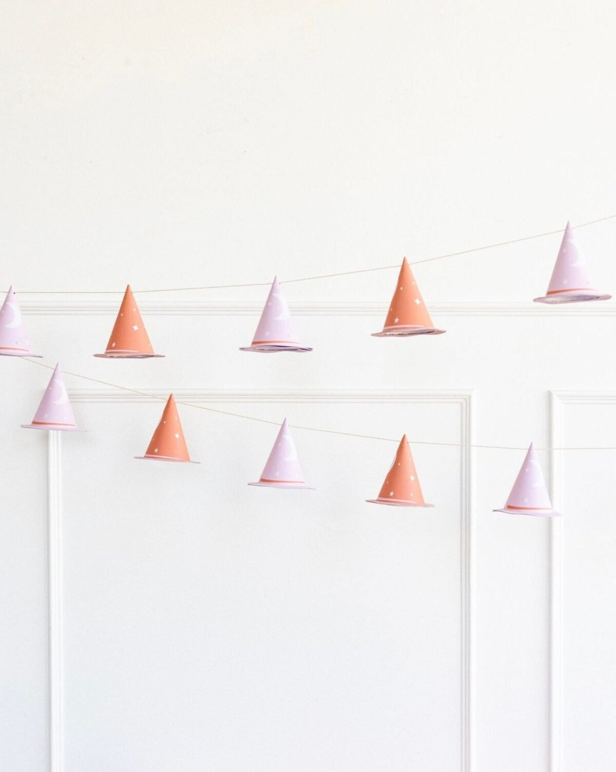 Pink & Orange Witch Hat Banner