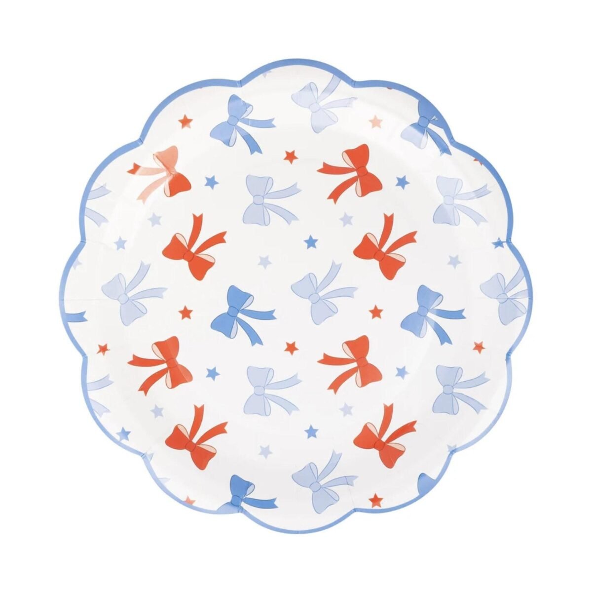 Red White Blue Bow Dinner Plates 8ct