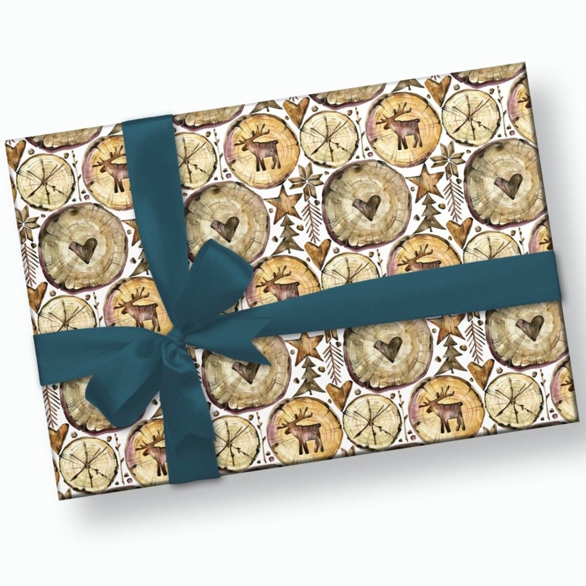 Rustic Wood Slice Wrapping Paper