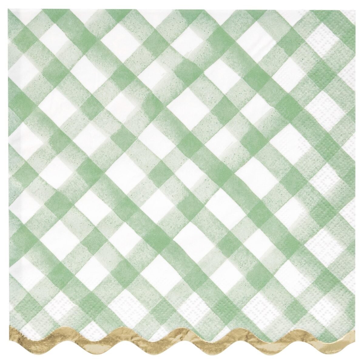 Sage Green Gingham Paper Luncheon Napkins 16ct