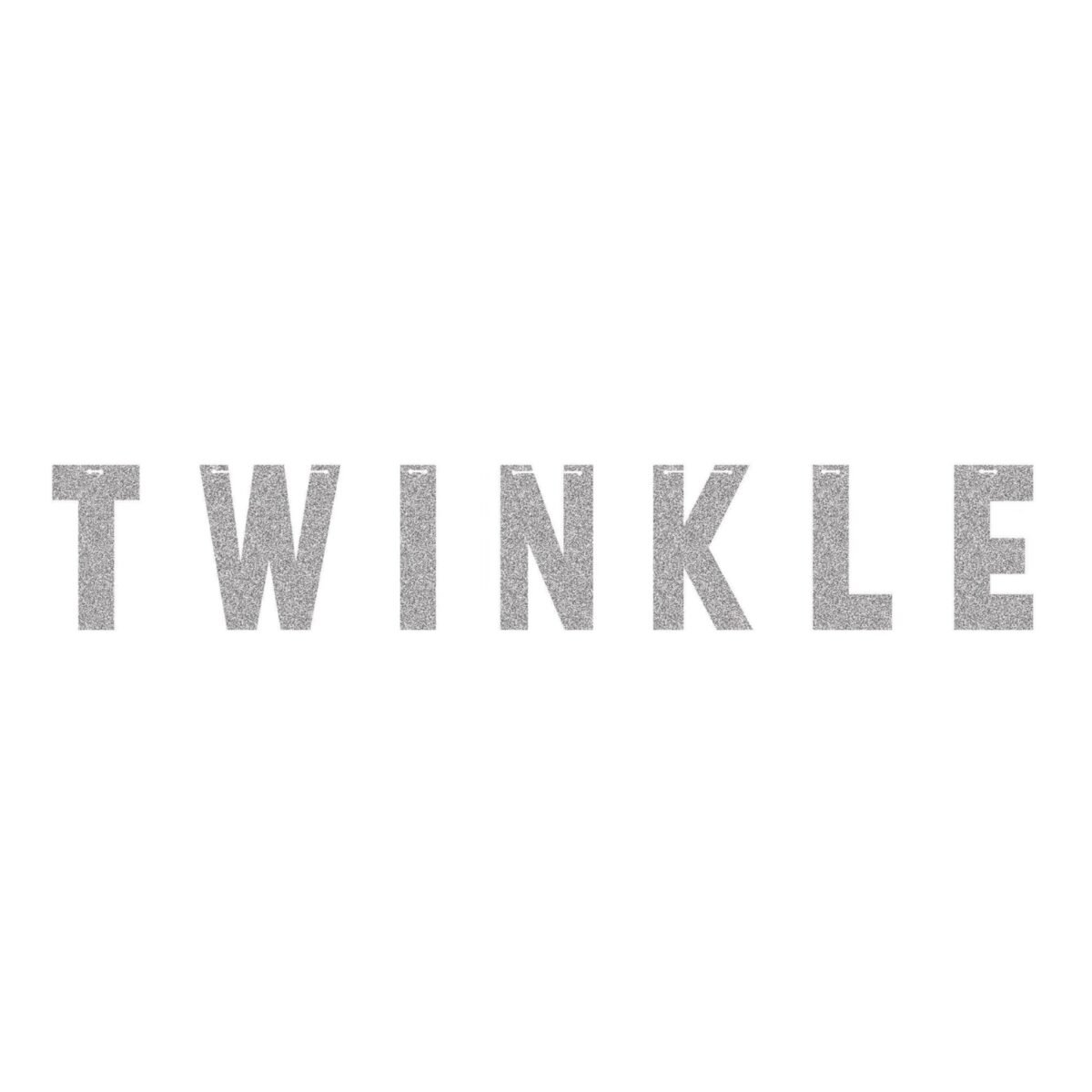 "Twinkle" Silver Glitter Banner